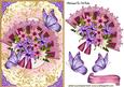 Flowers in Bloom on Fan with Butterflies