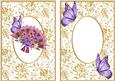 Flowers in Bloom on Fan with Butterflies A5 Insert