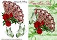 Lace Fan with Red Roses & Butterflies for Mum