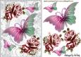 Pink Butterflies, Pink Roses in Sparkle Frame