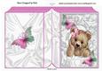 Cuddly Brown Teddy in Pink, with Butterflies Folded Book