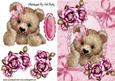Cuddly Teddy in Pink Rose Pearl Frame