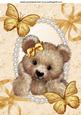 Cuddly Teddy with Gold Butterflies A4