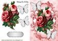 Red Vintage Roses with Silver Butterflies