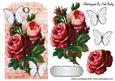 Vintage Red Roses and Silver Butterflies on a Tag