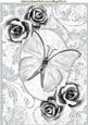 Silver Roses with Silver Butterfly