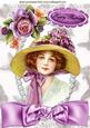 Pretty in a Bonnet with Big Bow & Roses A4
