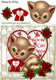 You're the Cats Meow, with Red Roses 8x8