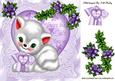 You're the Cats Meow, with Purple Roses 8x8