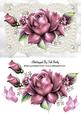 Pink Roses on Vintage Lace with Pearls
