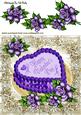 Valentine Cake with Purple Roses 8x8