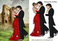 Ruins of a Castle and Couple in Love