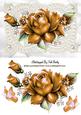 Gold Roses on Vintage Lace with Pearls