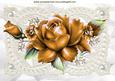 Gold Roses on Vintage Lace with Pearls A4