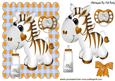 Little Zebra in Orange with Babies Bottle