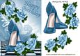 Pretty Blue Shoes with Blue Roses Birthday