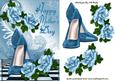 Pretty Blue Shoes with Blue Roses Mothers Day