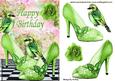 Pretty Green Shoes with Green Birds