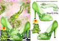 Pretty Green Shoes with Green Frogs