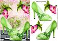 Pretty Green Sparkle Shoes with Flowers