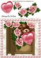 Mothers Day Puppy in Letter Box with Roses 8x8