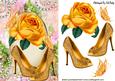Gold Shoes with Yellow Rose