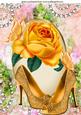 Gold Shoes with Yellow Rose A4