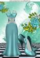 Turq Gown with Shoes and Turq Roses A4