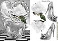 Diamonds with White Rose and Sparkle Shoes