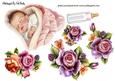 Vintage Baby Girl with Roses