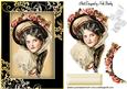 Vintage Lady in Bonnet with Roses and Bows