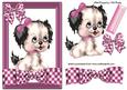 Cutie Puppy on Pink Gingham Bow
