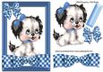 Cutie Puppy on Blue Gingham Bow