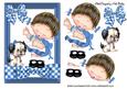 Little Girl with Puppy with Blue Gingham Bow