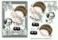 Little Girl with Puppy with Silver Gingham Bow