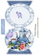 Pretty Teaset in Blue with Roses Quick Card