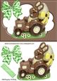 Chocolate Bunny in a Tractor in Choccy Frame