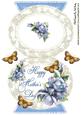 Blue Roses for Mothers Day with Butterflies Quick Card