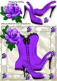 Pretty Purple Rose with Basque & Shoes 8x8
