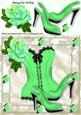 Pretty Green Rose with Basque & Shoes 8x8