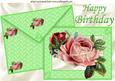Vintage Pink Roses for a Lady, on Card & Envelope A4
