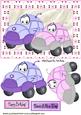 Just Copy Me! Cartoon Lilac & Pink Cars
