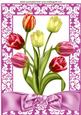 Pretty Shades of Tulips in Floral Frame A4