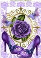 Purple Rose in Ornate Frame with Shoes A4