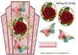 Red Rose with Butterflies Art Deco Topper