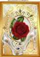 White Ornate Shoes, with Red Rose A4