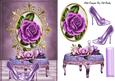 Pink Roses, with Pink Sparkle Shoes with Chair