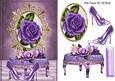 Purple Rose with Purple Sparkle Shoes with Chair