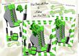 Green Stripe Boots with Makeup 8x8 Mini Kit