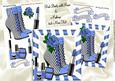 Blue Stripe Boots with Makeup 8x8 Mini Kit